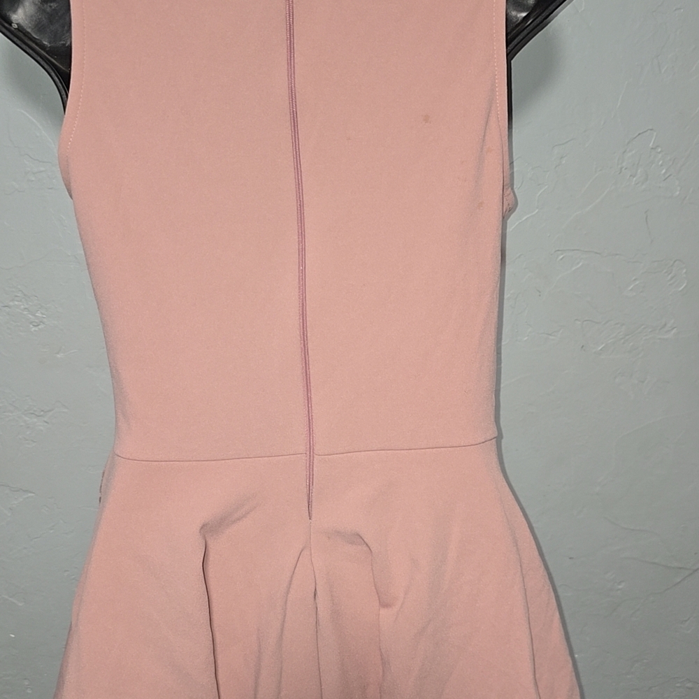 Pink Sleeveless Peplum Dress
